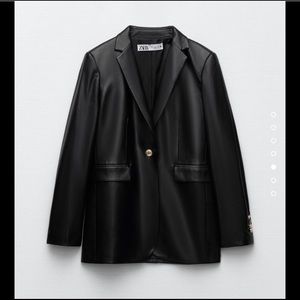 Zara vegan leather blazer
